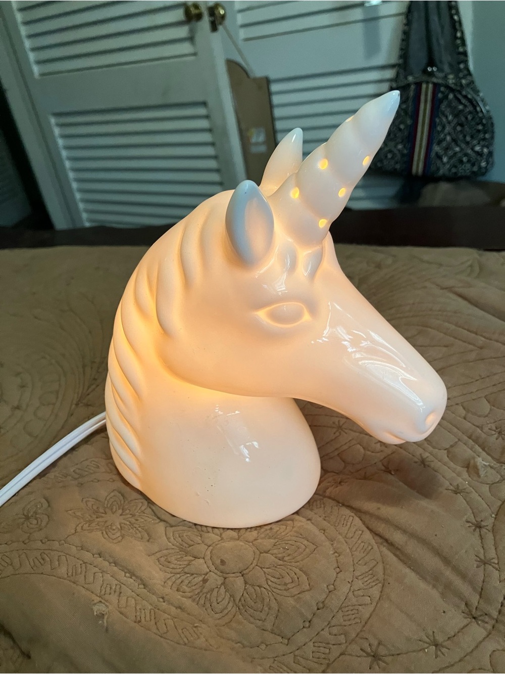 NWOT Unicorn Ceramic Night Light Lamp